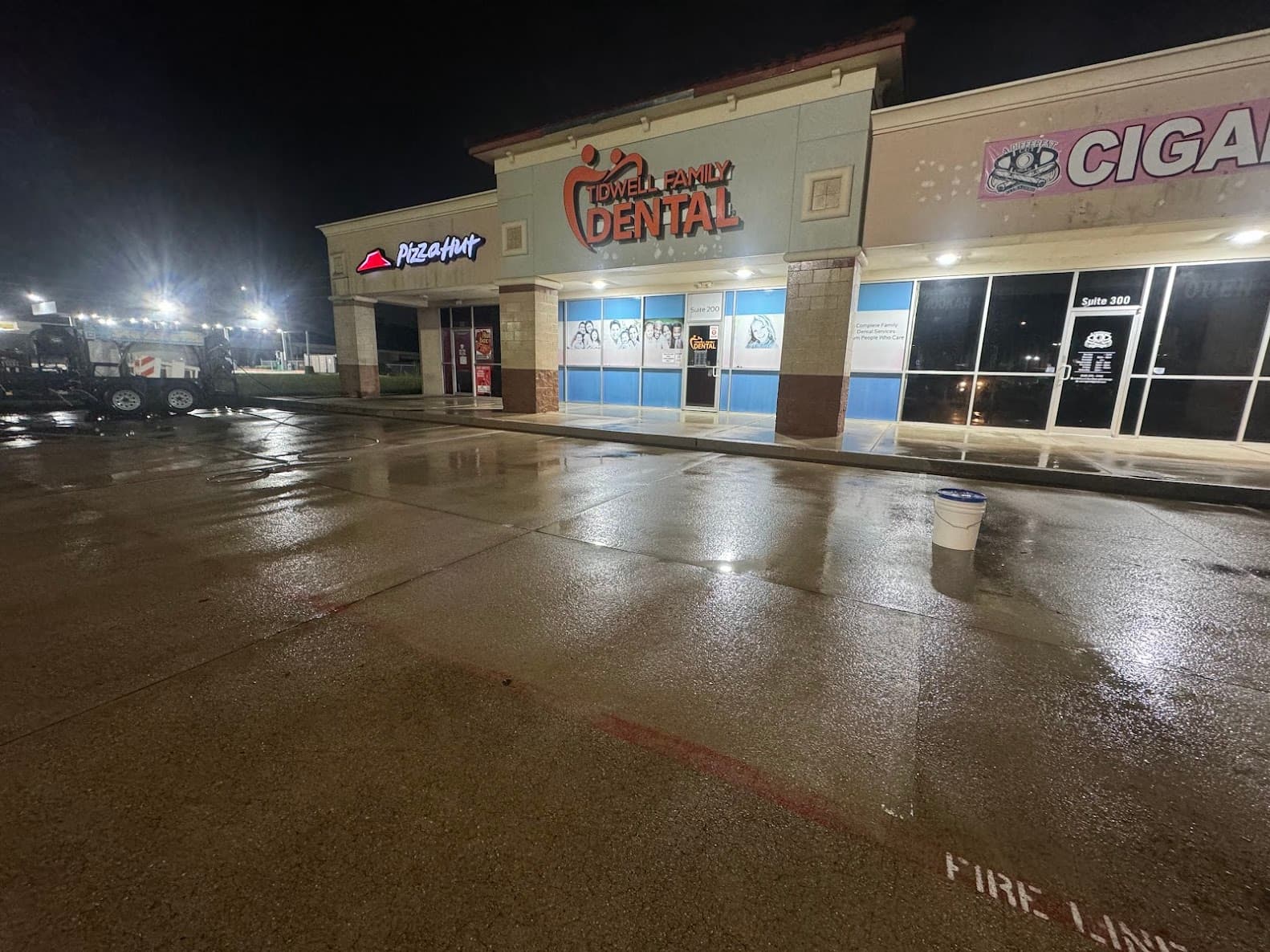 Dental Office Pressure Washing - Strip Mall Cleaning