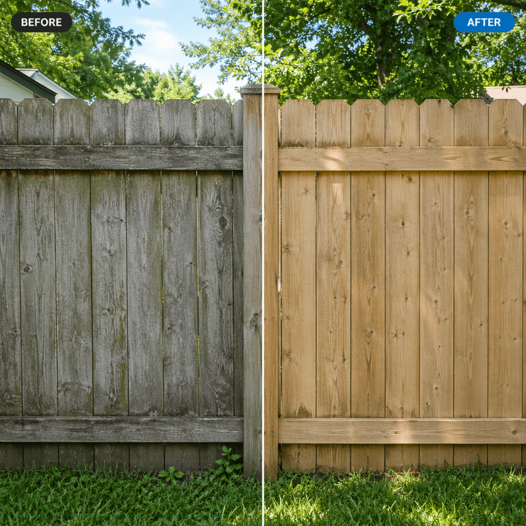 Fence Washing - Wood Fence Cleaning